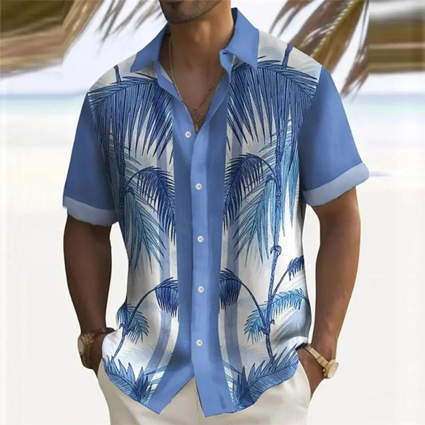 Men's Palm Printed Hawaii Short Sleeve Shirt 61297702YY