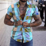 Men's Classci Plaid Short Sleeve Shirt 14238129YY