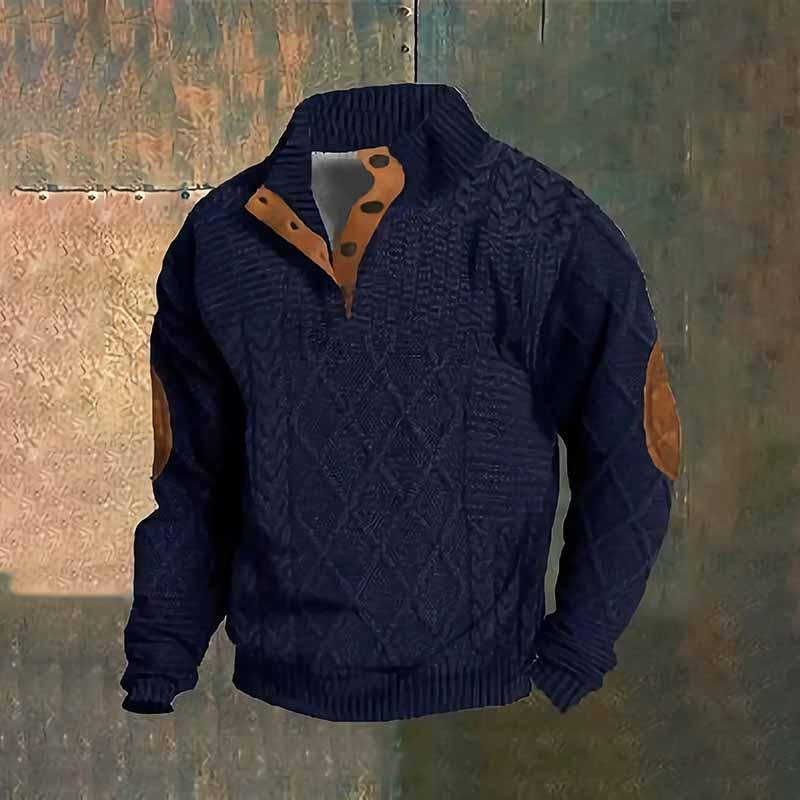 Men's Fashion 3d Printed Long-Sleeved Buckle Sweatshirt 22704707YY