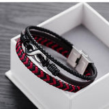 Multi-layered Braided Leather Bracelet 40843276YM