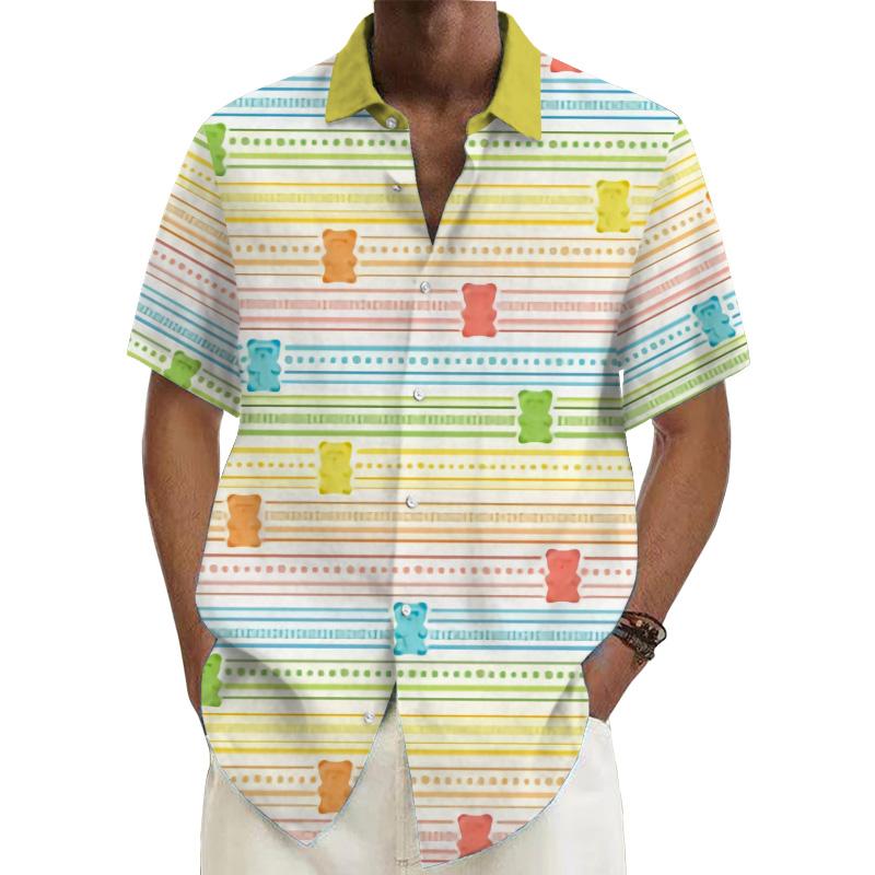 Men's Gummy Bear Printed Short-Sleeved Shirt 16771000YY