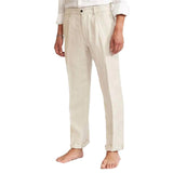 Men's Linen Straight Casual Trousers 58499012YM