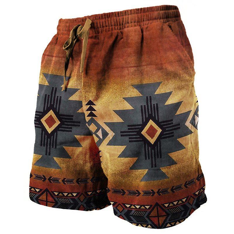 Men's Tribal Totem Casual Hawaii Beach Shorts 35794716YY