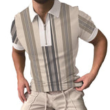 Men's Color Block Short Sleeve Polo Shirt 79501656YM