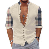 Men's Multi Button Printed Long Sleeve Shirt 85022869YY