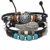 Multi-layered Beaded Leather Bracelet 28744706YM