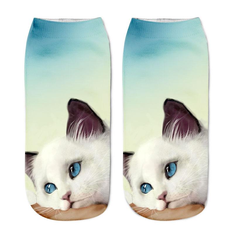 Cat Print Crew Socks 44600869YM