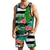 Men Tropical Floral Tank Hawaiian Beach Shorts Sets 50439747YY