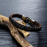 Stylish Handwoven Leather Bracelet 68230784YM