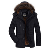 Men's Mid Length Fleece Thick Cotton Coat 37624551YM