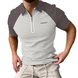Men's Color Block Short Sleeve Polo Shirt 28136169YM