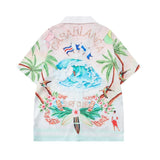 Men's 2 Pice Retro Printed Hawaii Short Sleeve Shirt and Shorts Sets 46318625YY