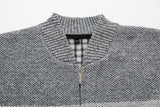 Men's Stand Collar Colorblock Plus Fleece Thick Sweater Cardigan 64033368YM