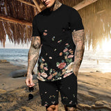 Men's Printed Beach Short Sleeve Shorts Set 22212378L