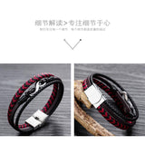 Multi-layered Braided Leather Bracelet 40843276YM