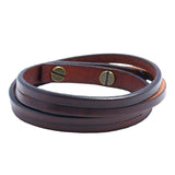 Men's Retro Simple Two-circle Cowhide Bracelet 69564420YM
