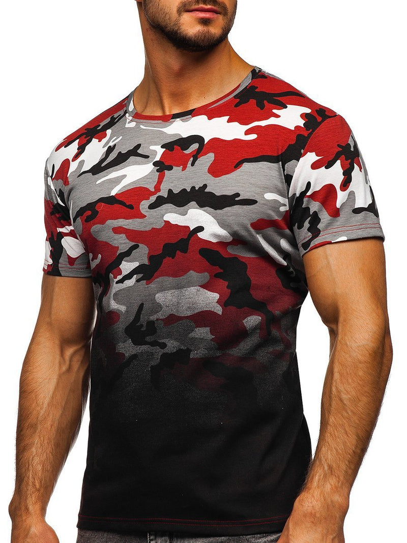 Men's Camouflage Round Neck Short Sleeve T-Shirt 21832744YM