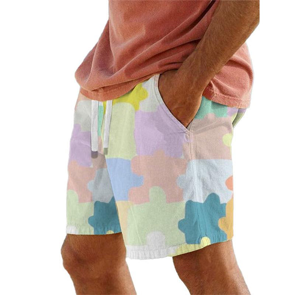 Men's Beach Print Breathable Shorts 33105993YM