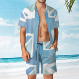 Men's Abstract Flag Short Sleeve Shirt Shorts Sets 66523305YY