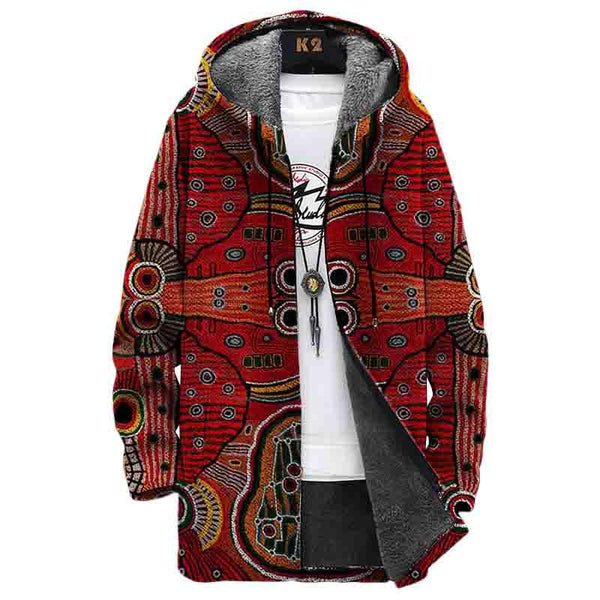 Men's Printed Hooded Fleece Jacket 06397733YY