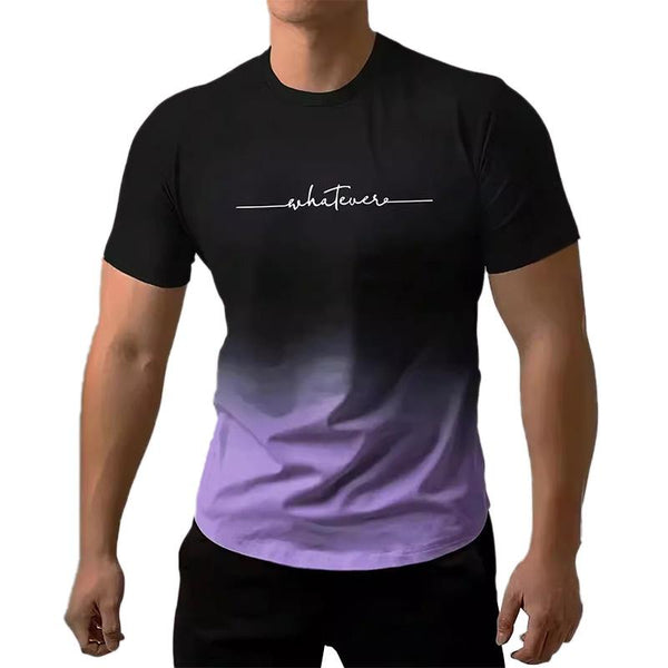 Men's Color Gradient 3D Printed Short Sleeve T-shirt 08545051YY