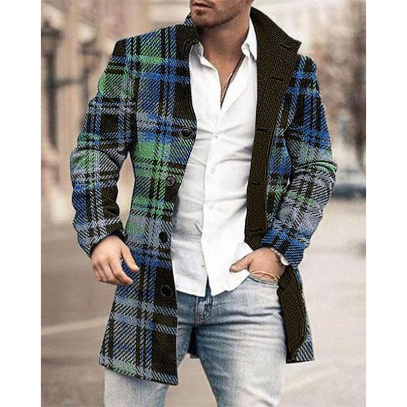 Men's Woolen Casual Mid-length Coat 47561769YM