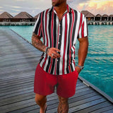 Men's Beach Casual Short Sleeve Shirt Suit 44671059YM