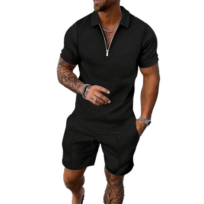 Men's Casual Two-piece Short-sleeved Shorts 96776216YM