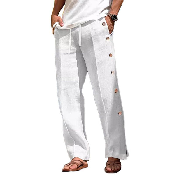 Men's Breasted Button Breathable Loose Beach Pants 32880358YY