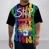 Unisex Stop Homophobia Print Casual T-shirt 49018558YY
