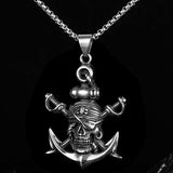 Men's Vintage Pirate Skull Necklace 23014299YM