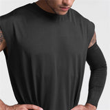 Men's Quick-drying Round Neck Casual Sports Sleeveless T-shirt 59019314L