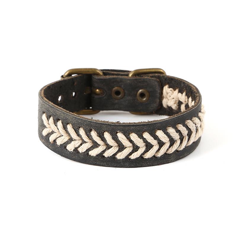 Men's Vintage Braided Cowhide Bracelet 71152560YM