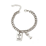 Couple YOU and ME Dumbbell Square Bracelet 20106663YM