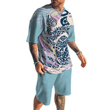 Men's Leopard Printed Shorts Short-Sleeved T-Shirt Casual Sets 92915219YY