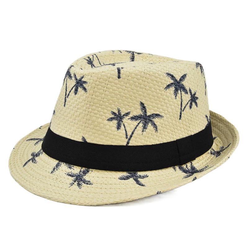 Men's Casual Beach Straw Jazz Hat 13637735YM