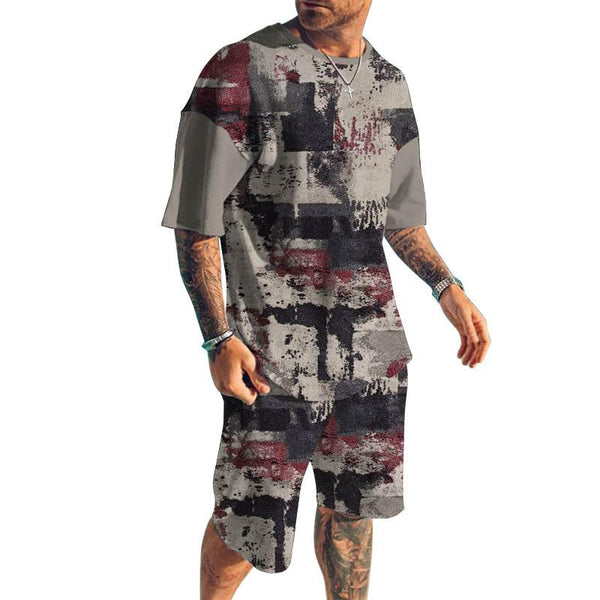 Men's Shorts Short-sleeved 3D Printed T-shirt Casual Suits 89990102YY