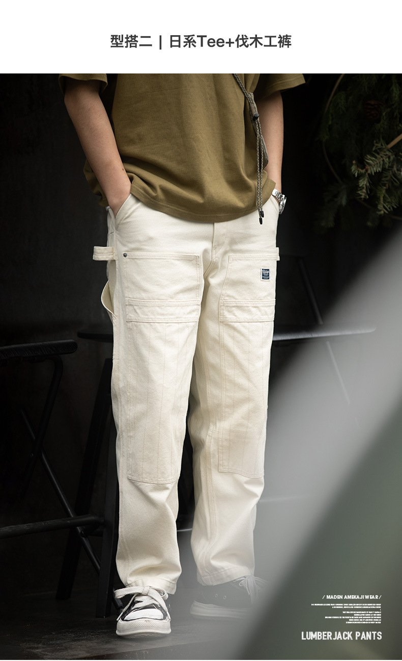 Men's Workwear American Retro Loose Casual Pants 72389902YM