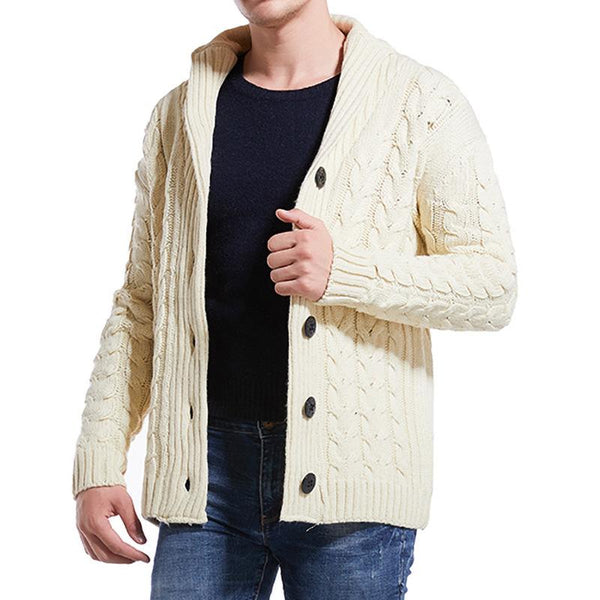 Men's Twist Lapel Knit Sweater 70954614YM