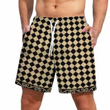 Men's Classic Checkerboard Printed Beach Shorts 53710828YY