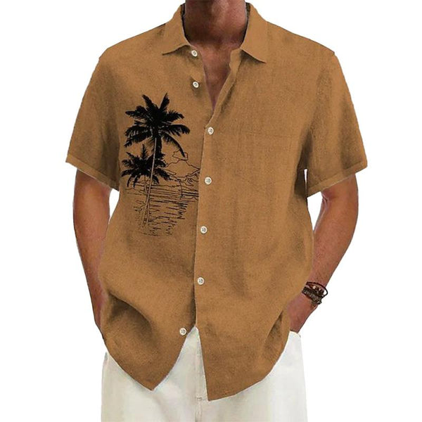 Men's Casual Printed Short Sleeve Shirt 55684274YM