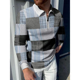 Men's Casual Long Sleeve Polo Shirt 86025426YM