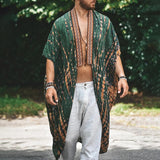 Men's Beach Sunscreen Clothes Casual Printed Shirt Fashion Cape Coat 34159403L