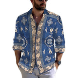 Men's Creative Printed Long Sleeve Shirt 55336188YM
