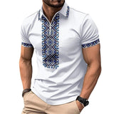 Men's Lapel Short Sleeve Polo Shirt 35944588YM