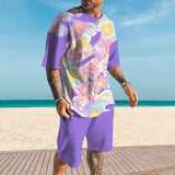 Men's Shorts Short-Sleeved T-Shirt Casual Hawaii Sets 04255351YY