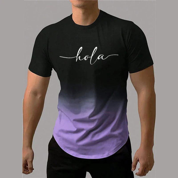 Men's Color Gradient 3D Printed Short Sleeve T-shirt 13302605YY