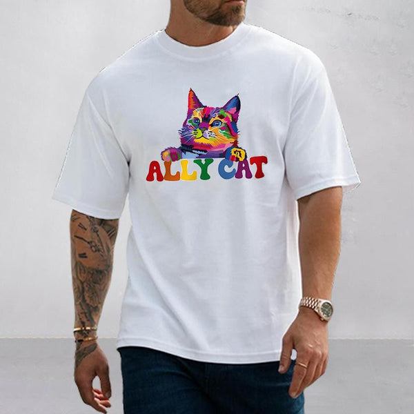 Unisex LGBT Ally Cat Ally Pride Print Casual T-shirt 08850541YY
