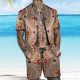 Men's Old-Money Hawaiian Short Sleeve Shirt Set 74095247YY