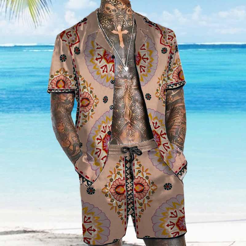 Men's Old-Money Hawaiian Short Sleeve Shirt Set 74095247YY